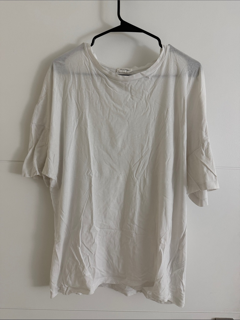 American Vintage oversized Classic Men's White Crew Neck T-Shirt